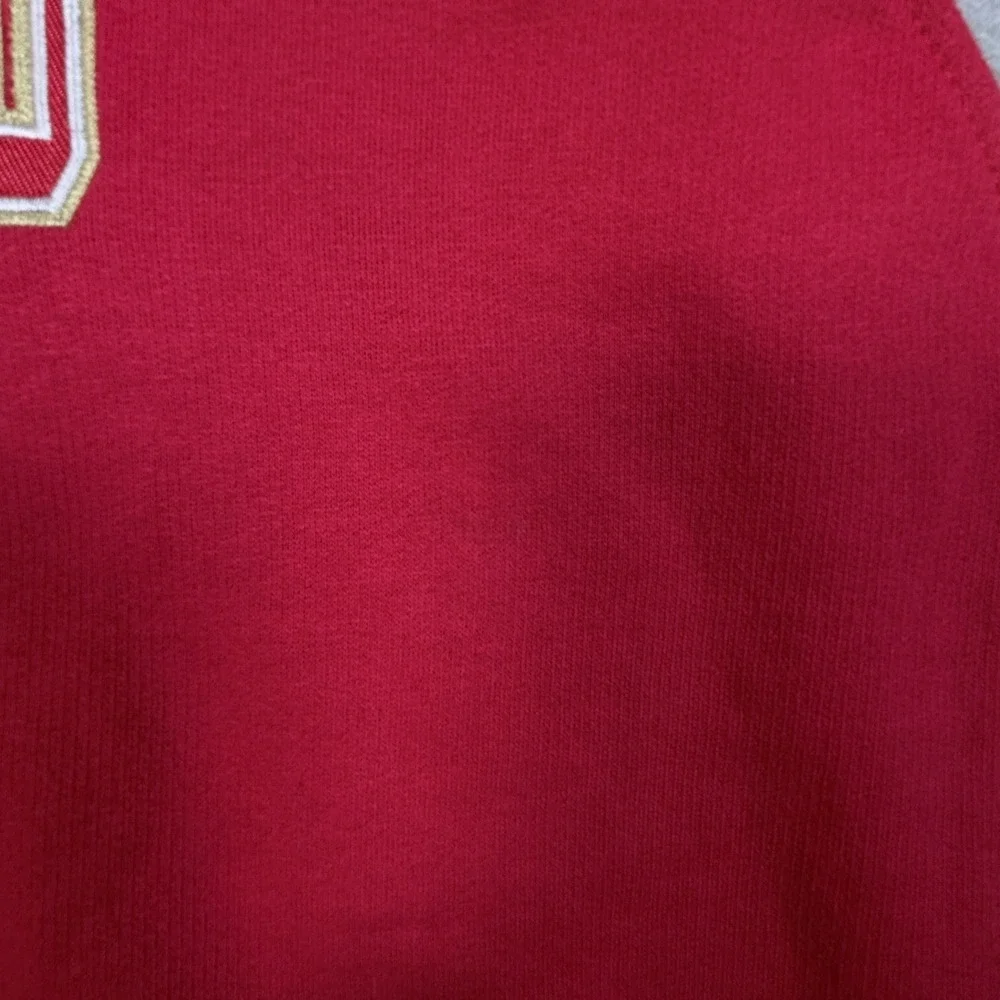 NFL San Francisco 49ers Quarter Zip Sweatshirt Red Gray Pullover Large